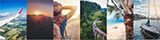 Travel concept background. Summer concept. Header format with copyspace, vertical stories Von olezzo