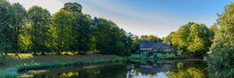 Panorama view of old country house and the pond in north Germany. of Ahrensburg, Von snapshotfreddy