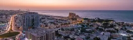 Cityscape of Ajman and Sharjah day to night timelapse from top Von HyperlapsePro