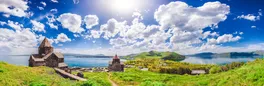 The Sevan temple complex on the peninsula of the Lake Sevan, Armenia. Von Goinyk