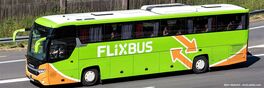 WIEHL, GERMANY - JUNE 29, 2018: Flixbus intercity bus on motorway. ..| Von Björn Wylezich