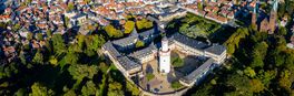 Aerial panorama view of the city Bad Homburg in Germany. on a sunny noon in spring. Von Georg