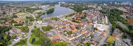 Aerial view of the old town of the city Rendsburg in Germany on an sunny spring afternoon Von Thekla