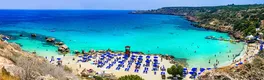 Beautiful beaches of Cyprus island - Konnos Bay in Cape Greko national park