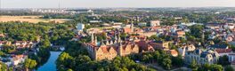 Aerial view of the Merseburg with a castle in the foreground Von Iurii